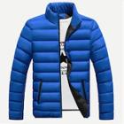 Romwe Guys Stand Neck Solid Padded Coat