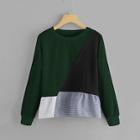 Romwe Ruffle Hem Cut And Sew Panel Sweatshirt