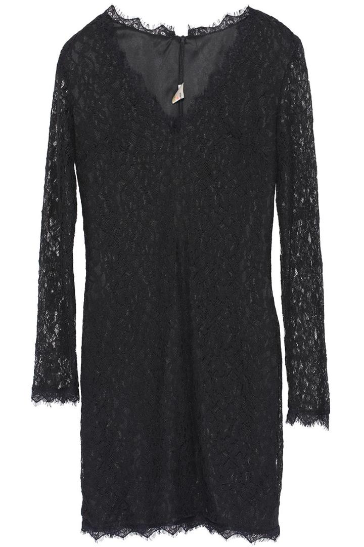 Romwe V Neck Embroidered Bodycon Lace Dress