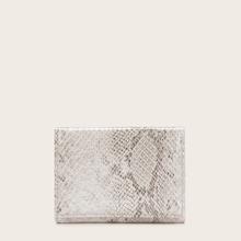 Romwe Snakeskin Fold Over Purse