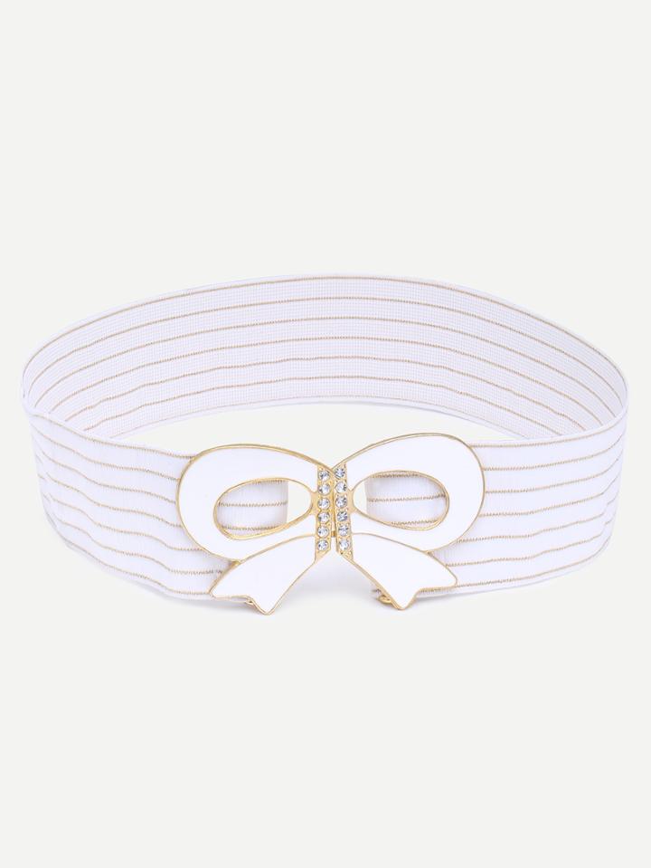 Romwe White Bow Decorated Belt