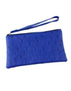 Romwe Blue Simple Design Pu Clutch Bag