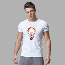 Romwe Men Colorful Bulb Print Tee