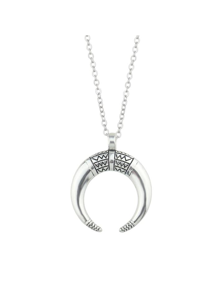 Romwe Summer Design Silver Color Geometric Pendant Necklace