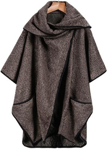 Romwe Contrast Trims Asymmetric Coat