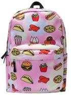 Romwe Pizza Print Zipper Backpacks