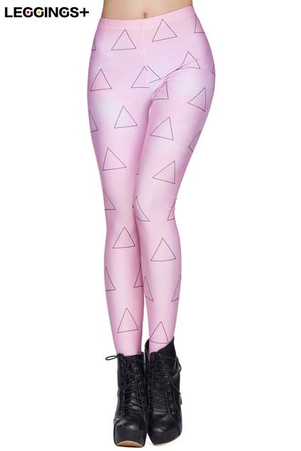 Romwe Triangle Galaxy Print Pink Leggings