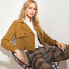 Romwe Flap Front Belted Cuff Utility Jacket