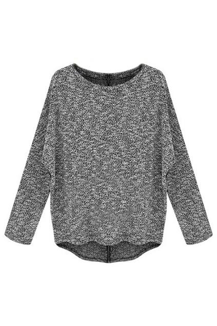 Romwe Asymmetric Zippered Back Blouse
