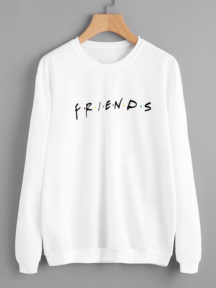 Romwe Friends Print Sweatshirt