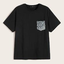 Romwe Guys Leopard Pocket Patch Tee
