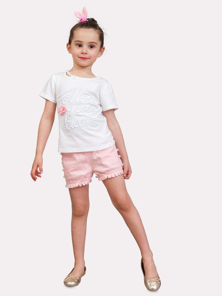 Romwe Letter Print Cut Out Back Tee With Shorts