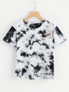 Romwe Cartoon Print Tie Dye T-shirt