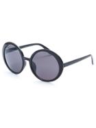 Romwe Black Frame Round Lens Retro Style Sunglasses