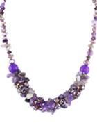 Romwe Beautiful Purple Small Beads Necklace For Womem