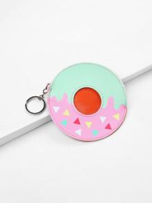 Romwe Doughnut Print Pu Purse