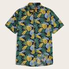 Romwe Guys Tropical Print Aloha Shirt