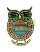 Romwe Green Beads Adjustable Owl Rings