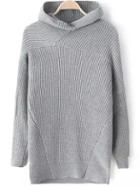 Romwe Turtleneck Asymmetrical Grey Sweater
