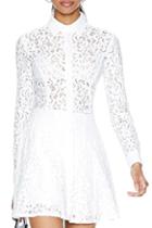 Romwe Lace Embrodered Slim Dress