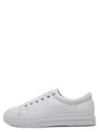 Romwe White Round Toe Lace Up Sneakers