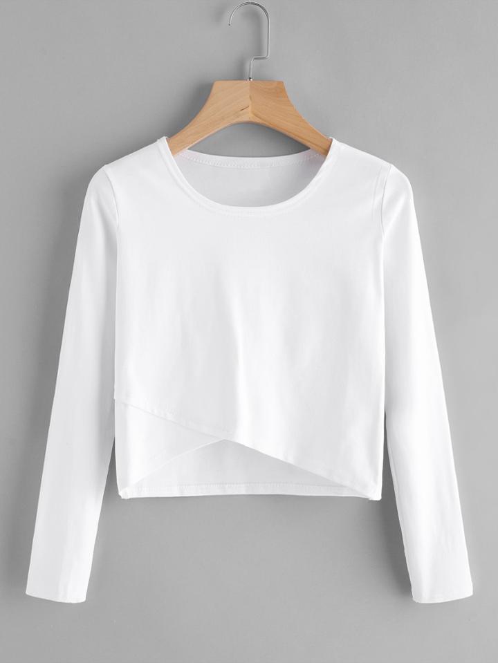 Romwe Dip Hem T-shirt