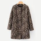 Romwe Leopard Print Coat