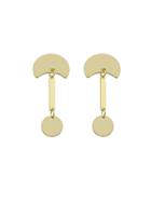 Romwe Gold Round Sector Geometric Shape Earrings