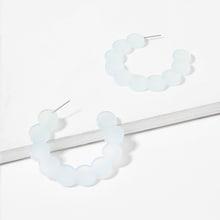 Romwe Round Detail Open Hoop Earrings
