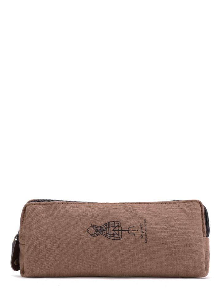 Romwe Graphic Print Slim Accessory Pouch