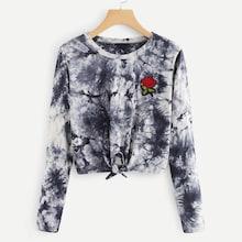 Romwe Tie Dye Embroidered Tee