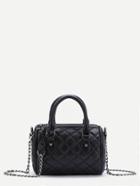 Romwe Tote Quilted Bag With Chain
