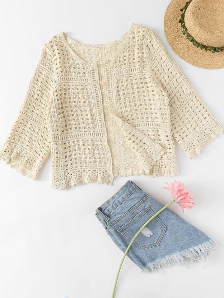 Romwe Cut Out Knit Cardigan