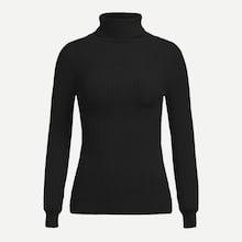 Romwe High Neck Rib Knit Slim Fitted Sweater