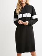 Romwe Hooded Striped Shift Black Dress