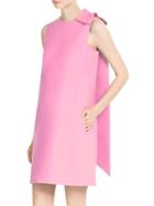 Romwe Pink Round Neck Bow Sleeveless Pockets Dress