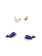 Romwe Royal Blue Multi Shaped Stud Earrings