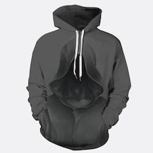 Romwe Men Grim Reaper Print Hooded Sweatshirt