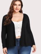Romwe Lace Insert Back Coat