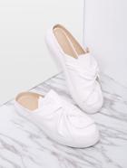 Romwe White Faux Leather Round Toe Slippers