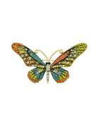 Romwe Colorful Rhinestone Butterfly Brooch