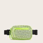 Romwe Zip Detail Mesh Overlay Leopard Bum Bag