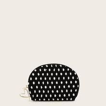 Romwe Polka Dot Pleated Pouch