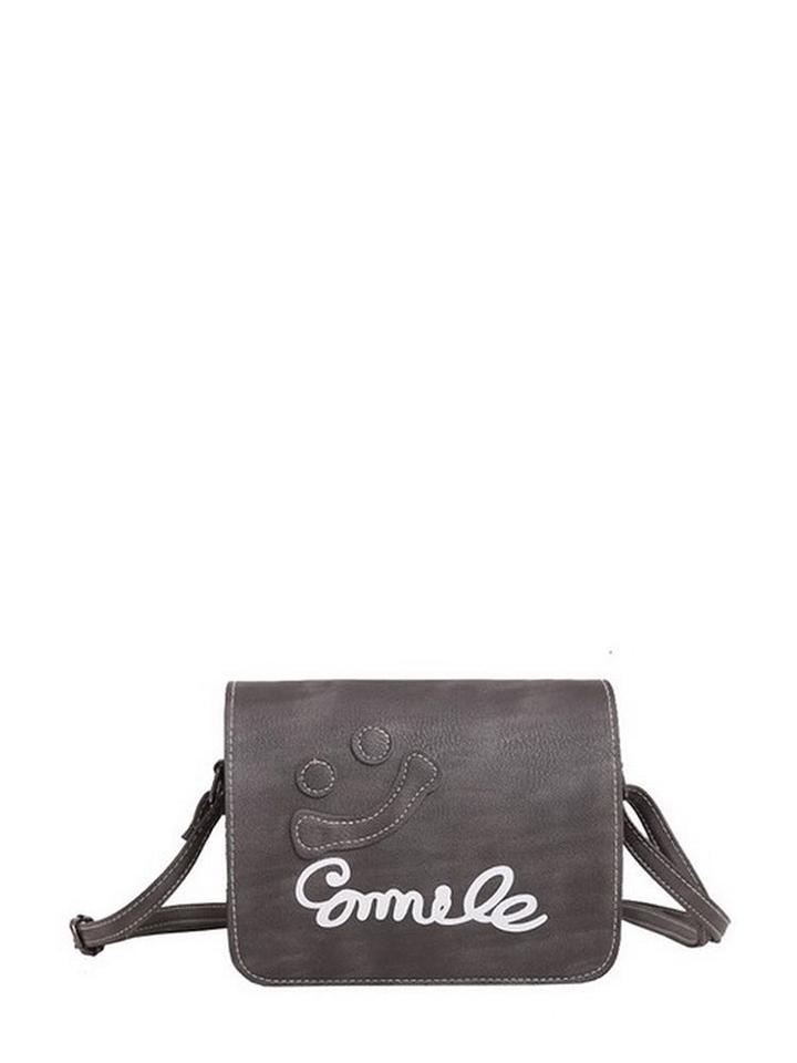 Romwe Letter Print Flap Pu Shoulder Bag