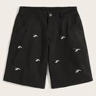Romwe Guys Animal Embroidered Shorts
