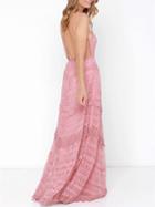 Romwe Pink Spaghetti Strap Backless Lace Lipsy Flowy Occassions Maxi Dress