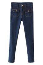 Romwe Double Pockets Slim Jeans