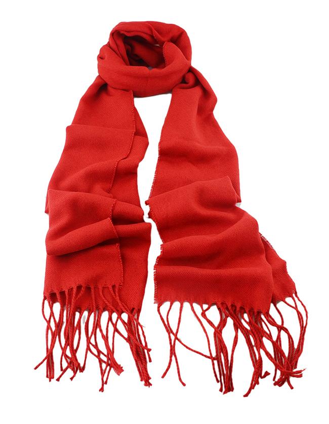 Romwe Red Soild Cashmere Fringer Fashionable Woman Scarf