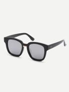 Romwe Black Fashionable Square Lenses Frame Sunglasses