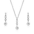 Romwe Infinity Detail Pendant Necklace & Earrings